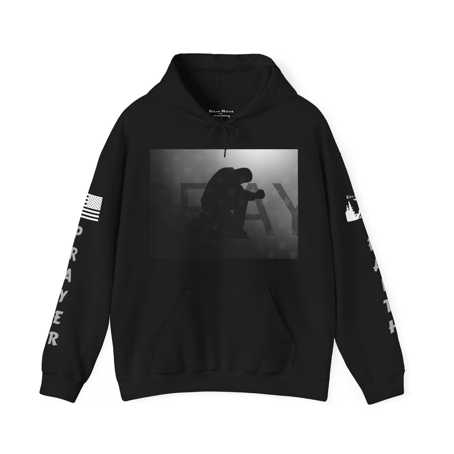 PRAY Black Hoodie w/white logos