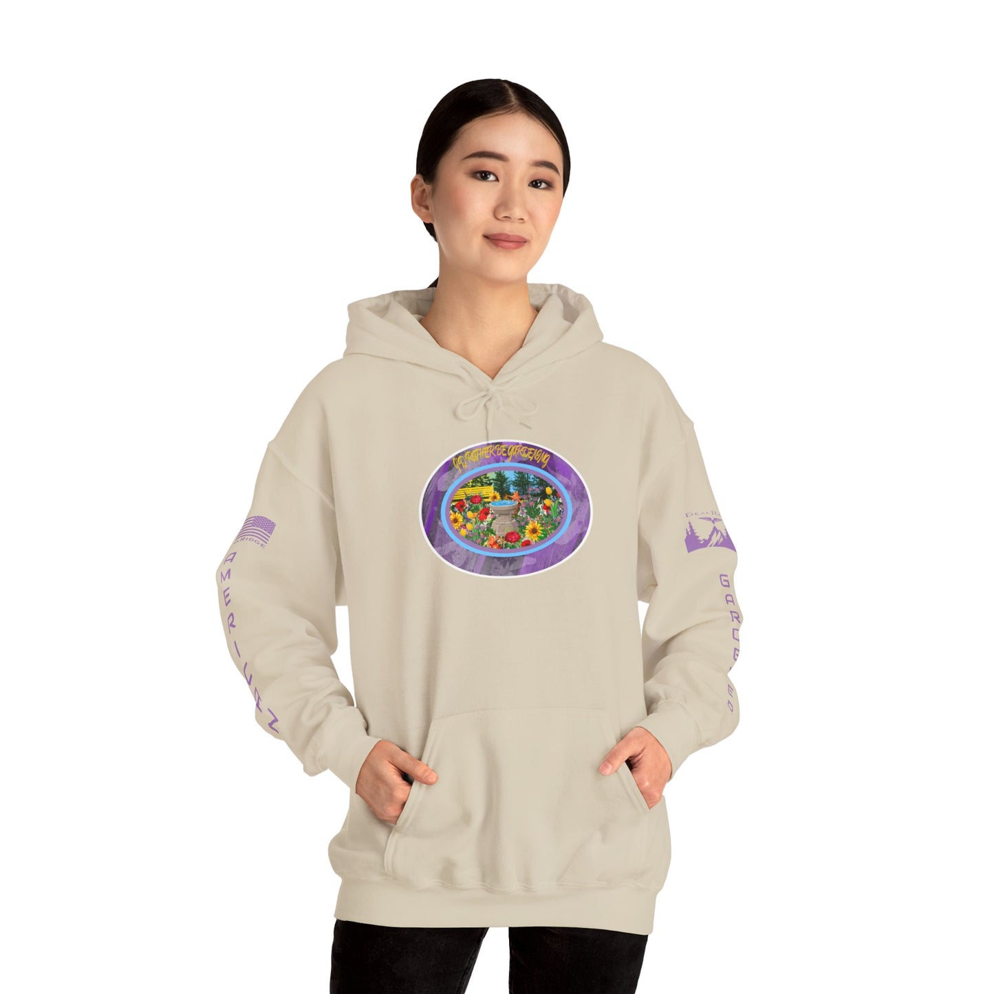 I’D RATHER BE GARDENING HOODIE - American Gardener Arm Logos