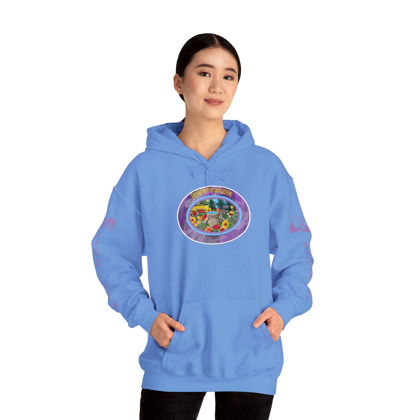 I’D RATHER BE GARDENING HOODIE - American Gardener Arm Logos