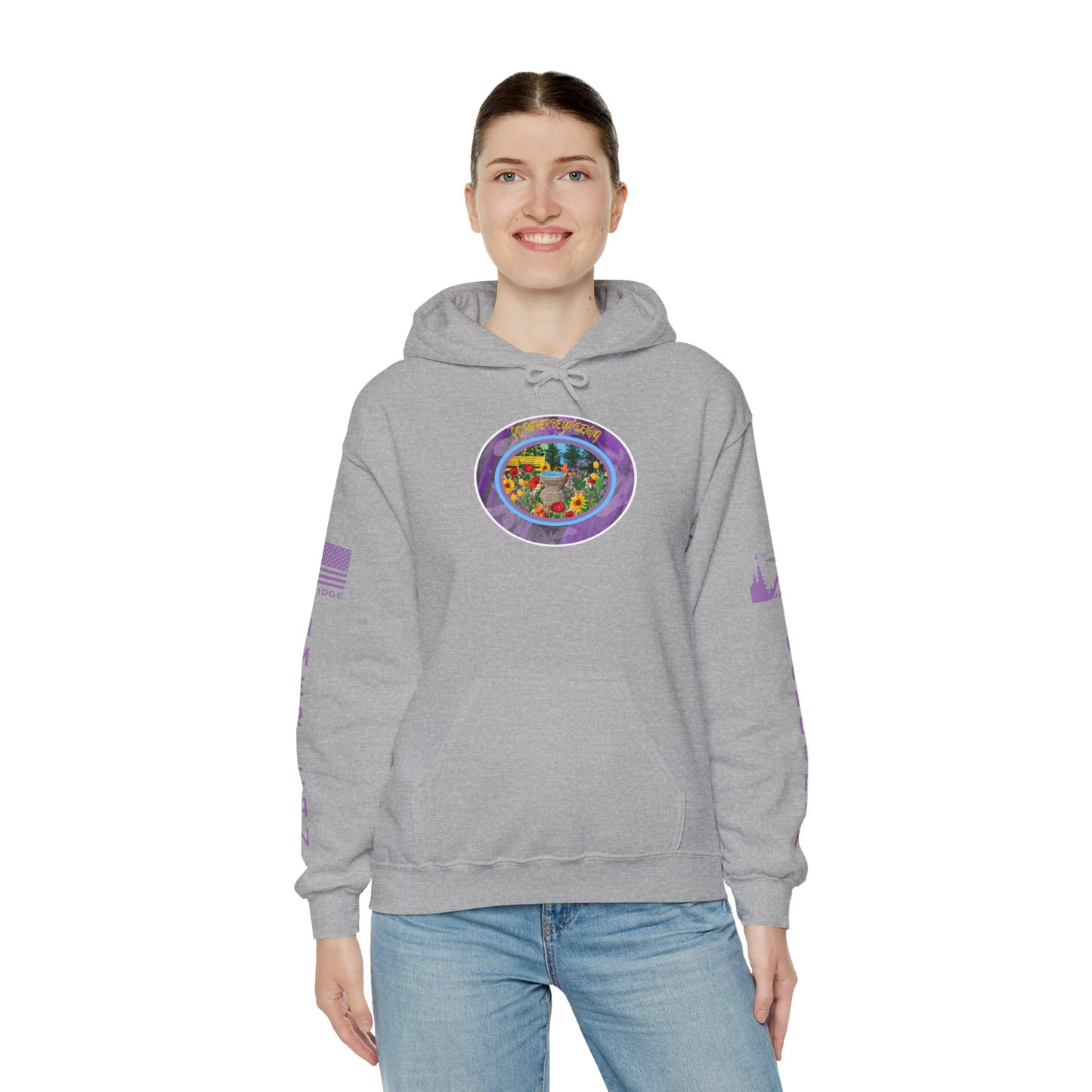 I’D RATHER BE GARDENING HOODIE - American Gardener Arm Logos