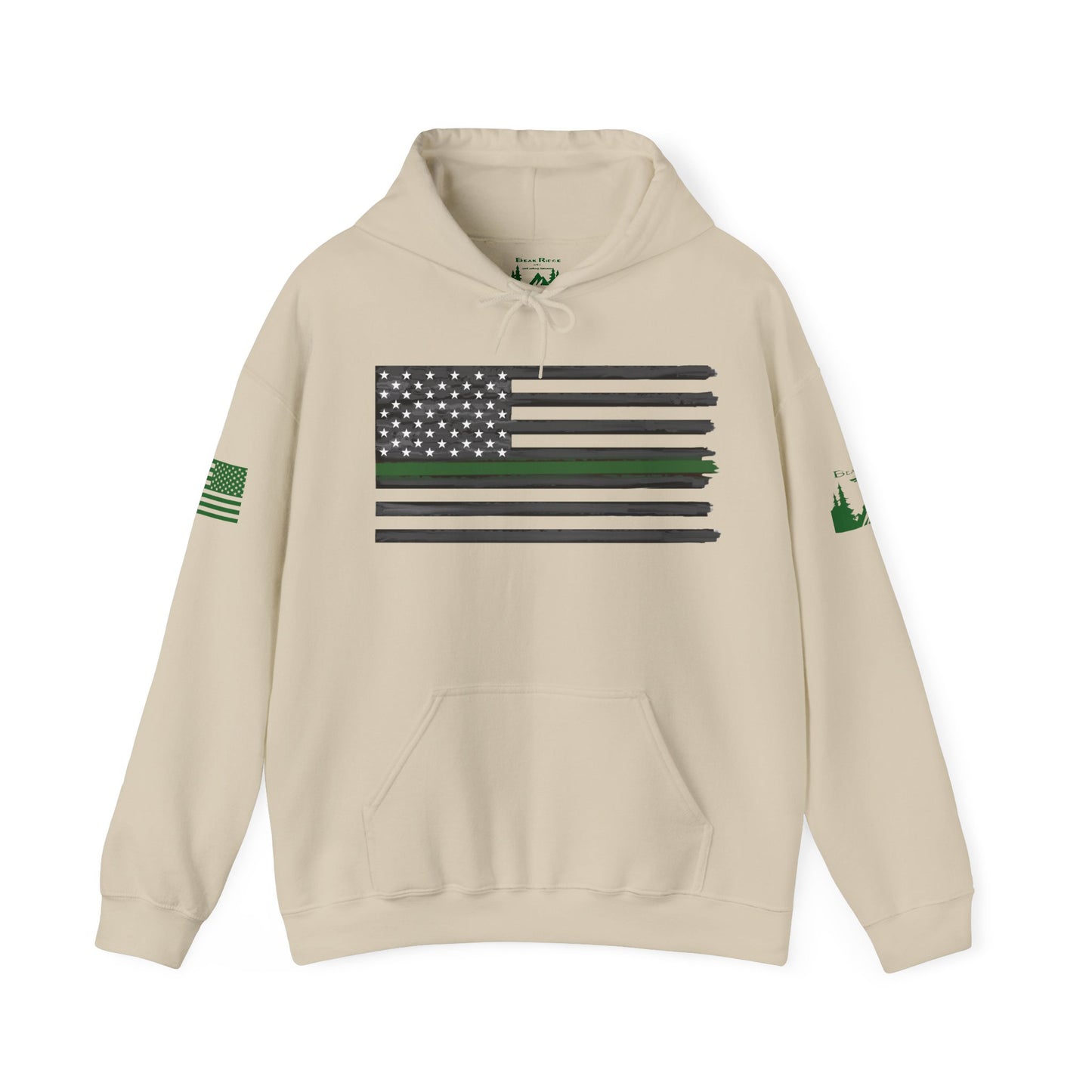 MILITARY FLAG GREEN STRIPE - Green arm logos