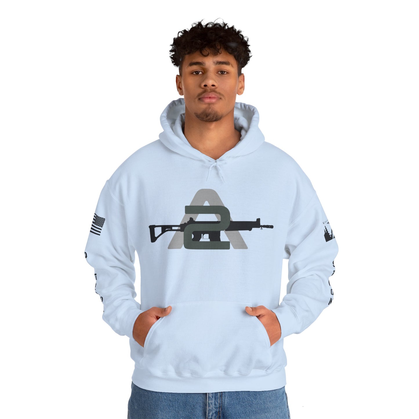 2nd AMENDMENT HOODIE - Black logos PATRIOT STRONG