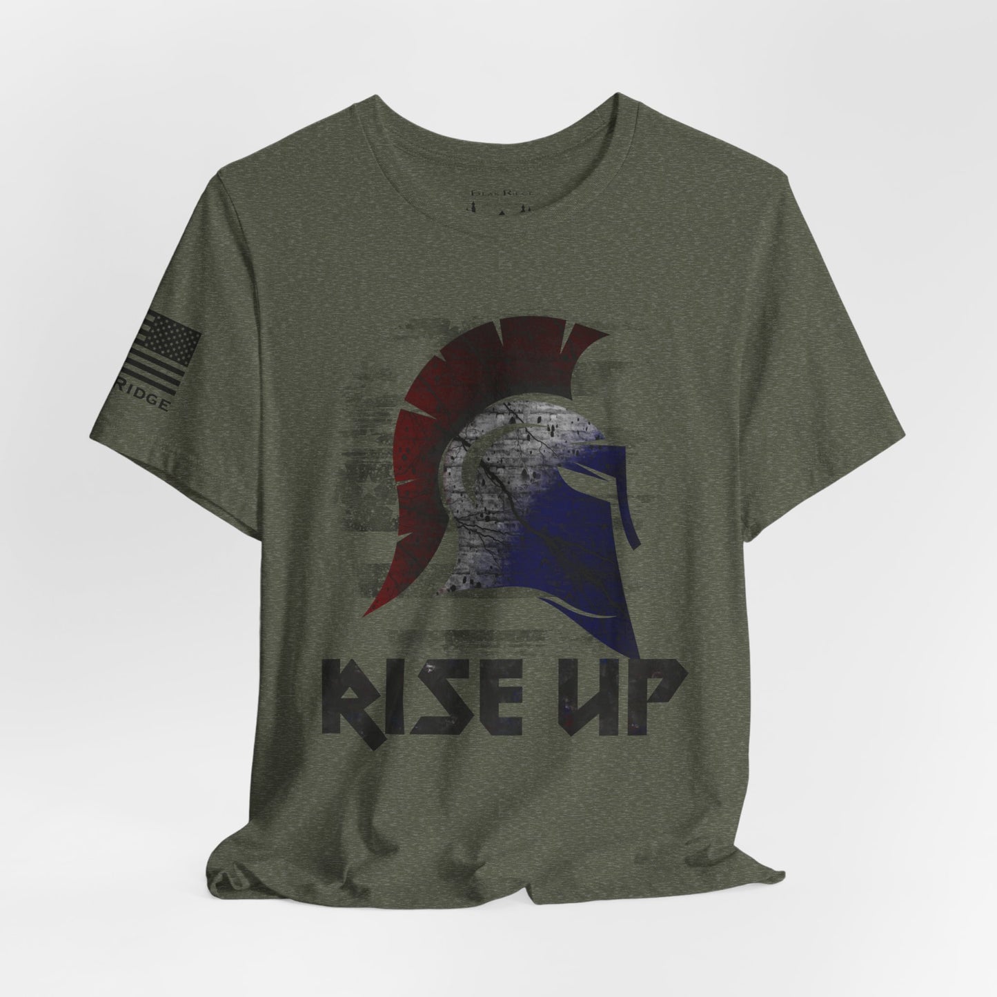 SPARTAN RISE UP T-SHIRT - Black arm logos