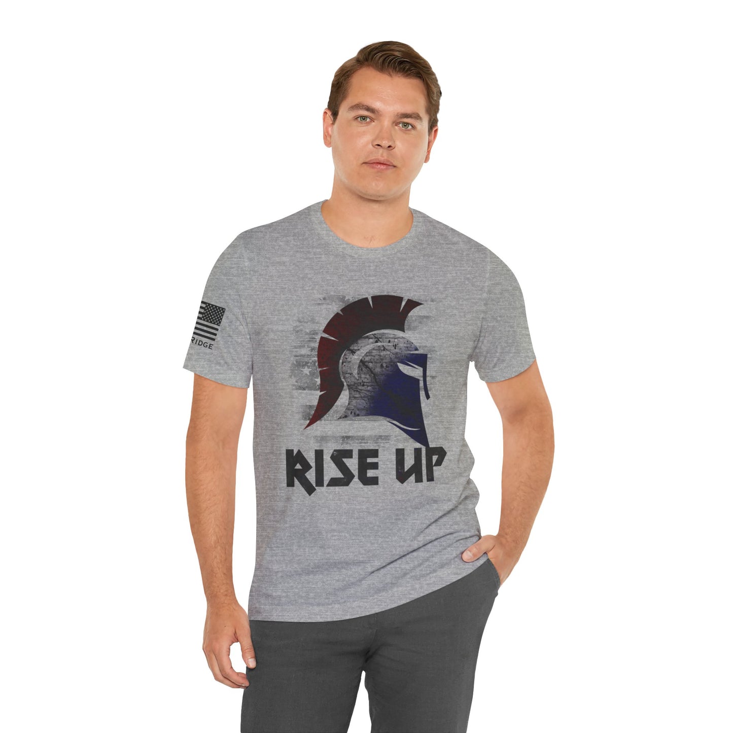 SPARTAN RISE UP T-SHIRT - Black arm logos