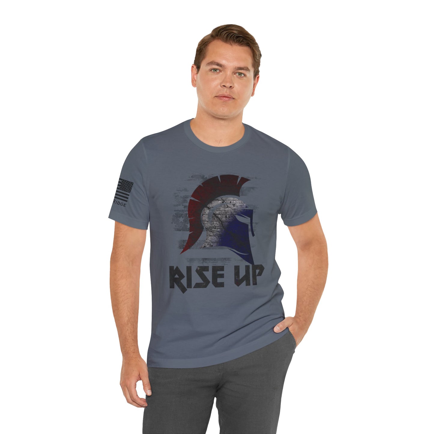 SPARTAN RISE UP T-SHIRT - Black arm logos