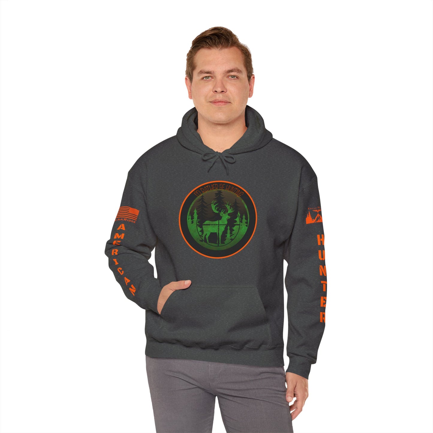 I’D RATHER BE HUNTING HOODIE - Full Sleeve Logos