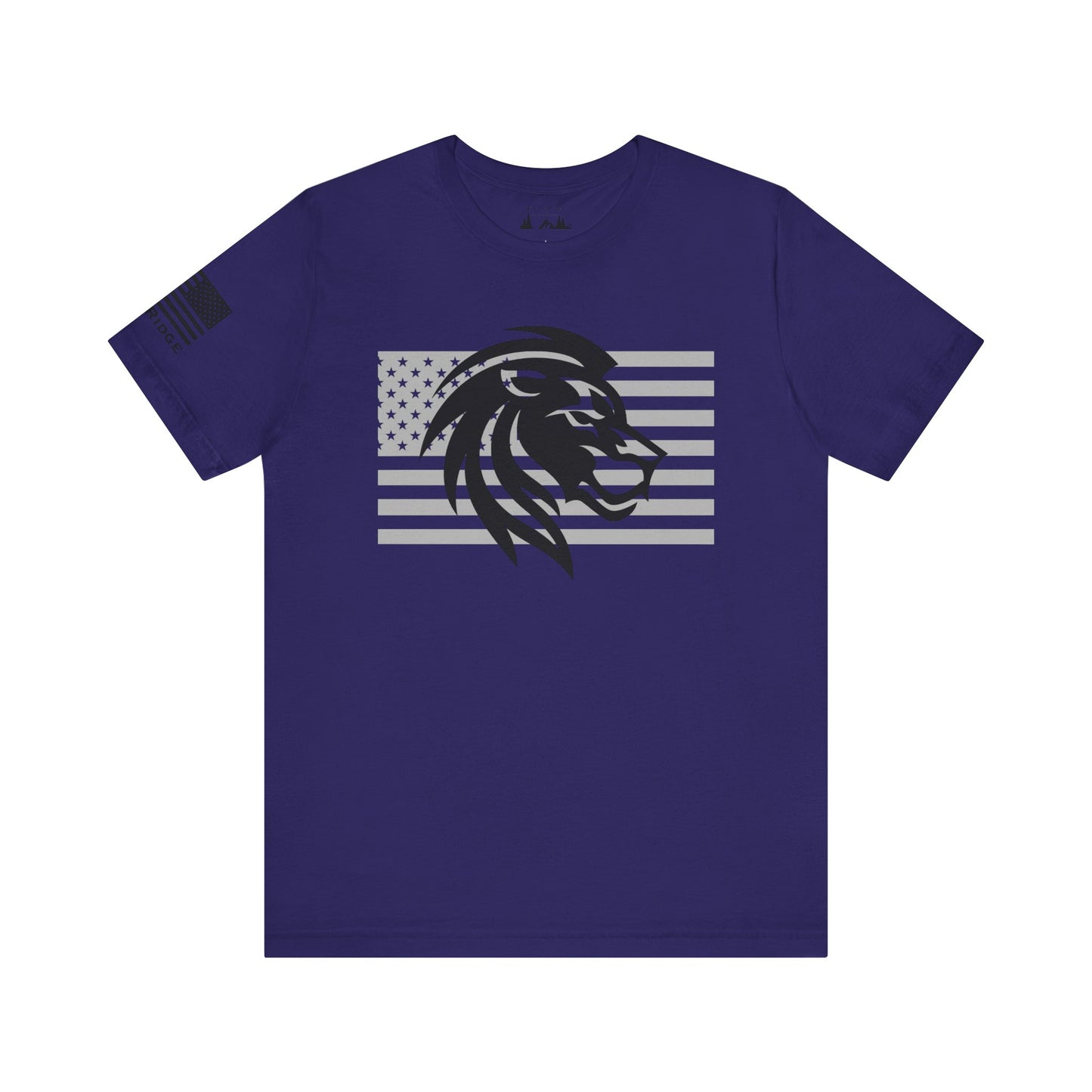 Patriotic T-shirt - LION STRONG - Black Flag Logo