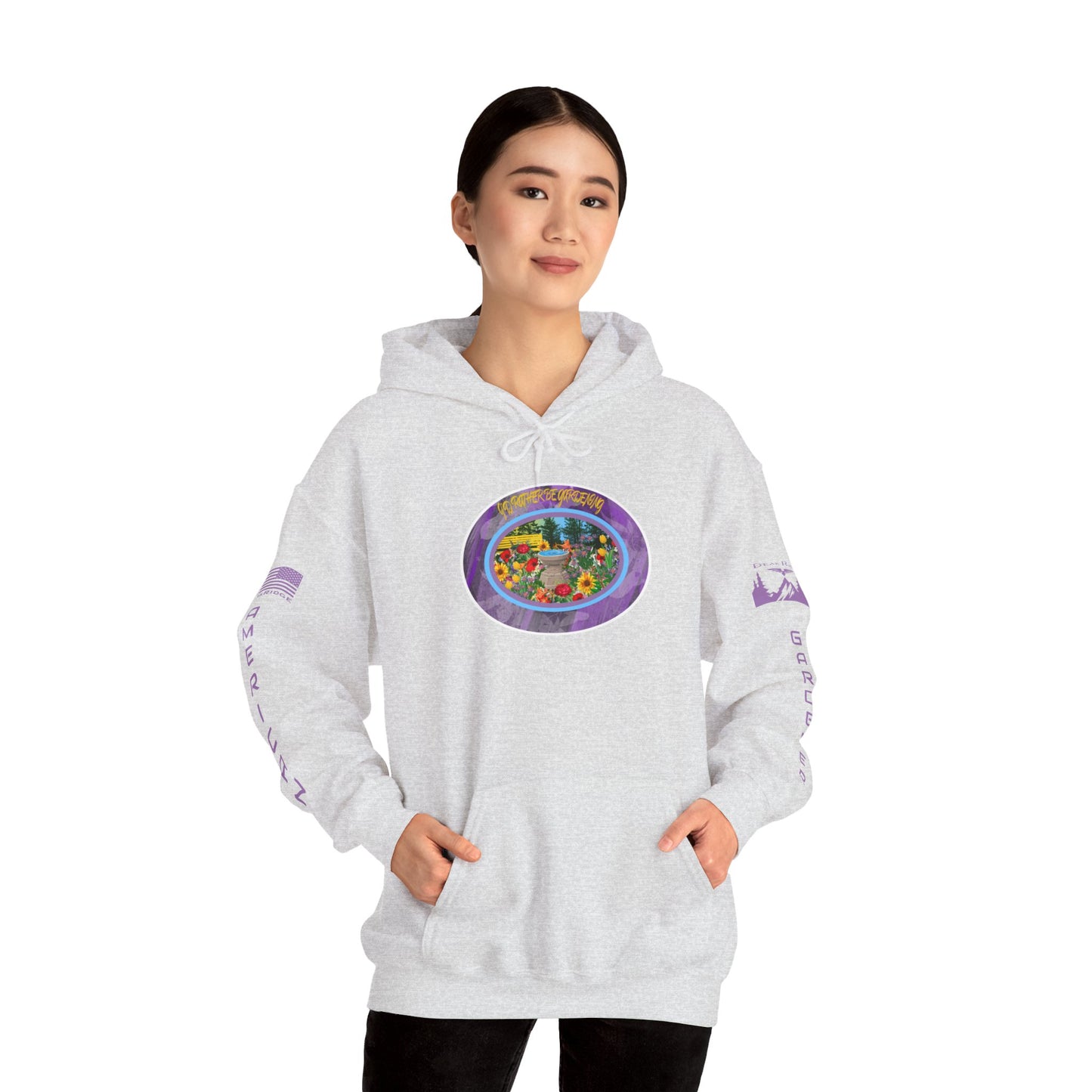 I’D RATHER BE GARDENING HOODIE - American Gardener Arm Logos