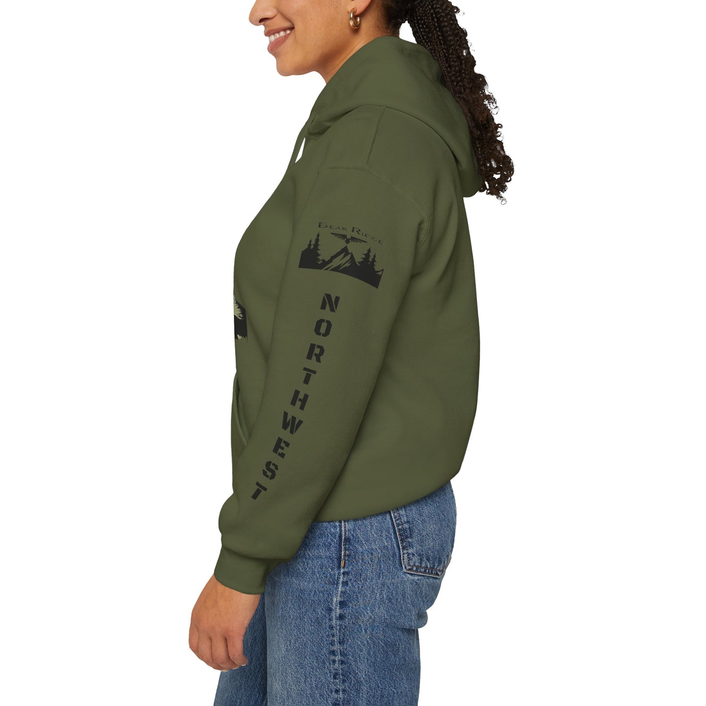 PNW PACIFIC NORTHWEST HOODIE - Full Sleeves Black logos