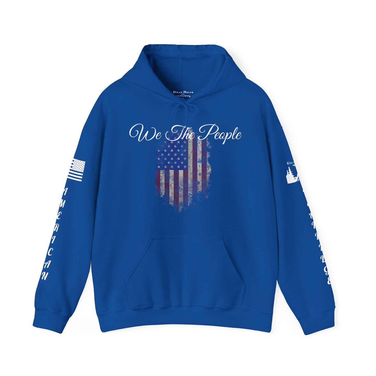 AMERICAN FLAG WE THE PEOPLE HOODIE - Full Sleeves White Logos