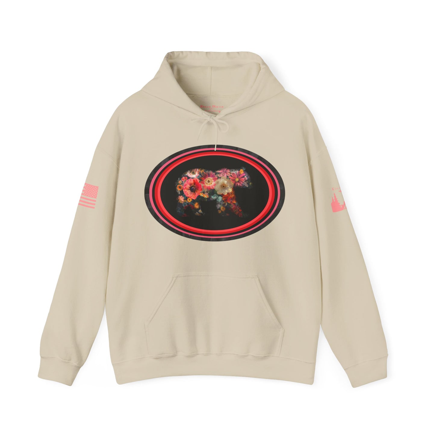 FLOWER BEAR HOODIE - Matching arm logos