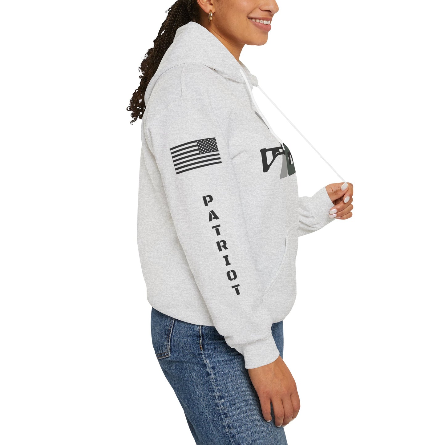 2nd AMENDMENT HOODIE - Black logos PATRIOT STRONG