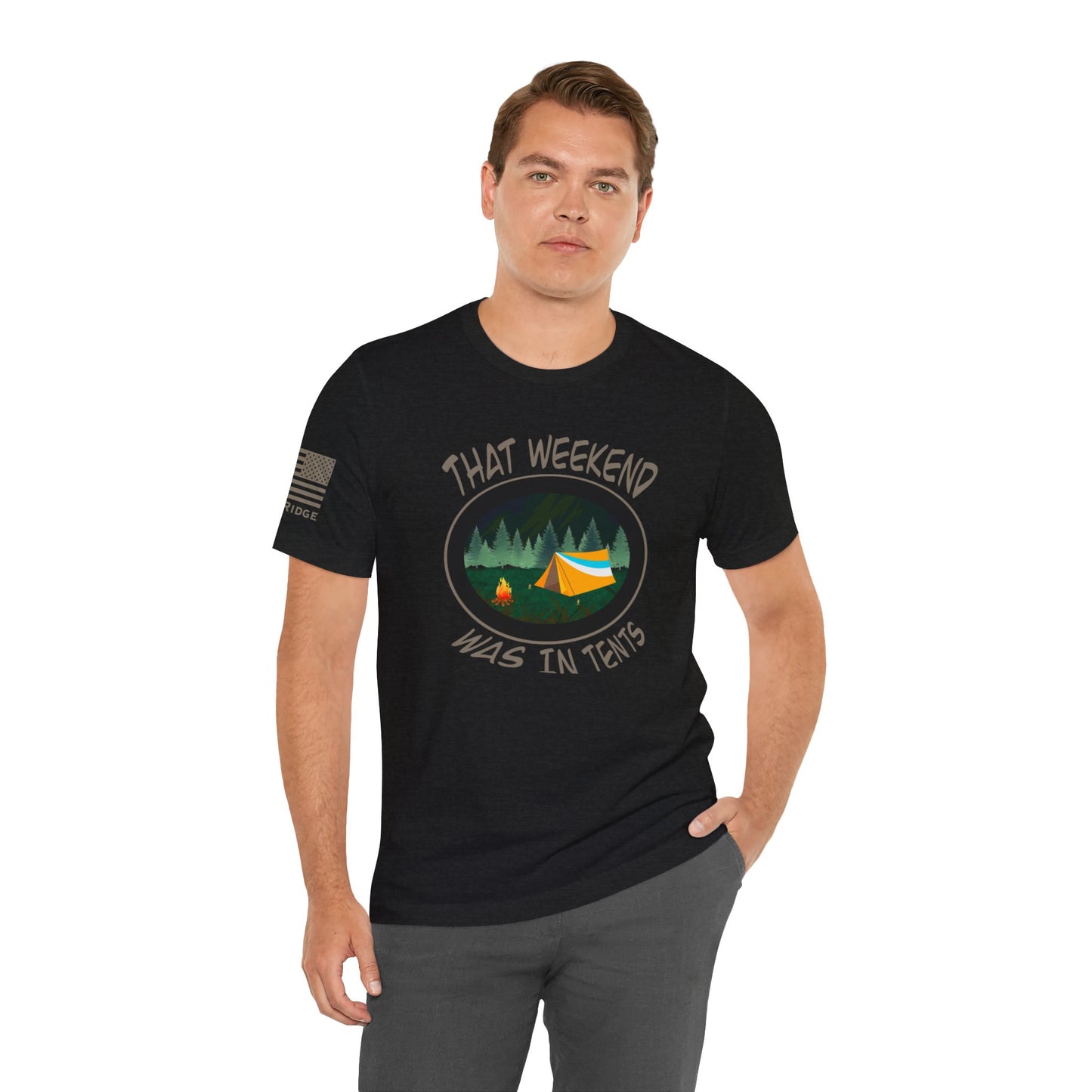 CAMPING IN TENTS T-Shirt - Cream Logos