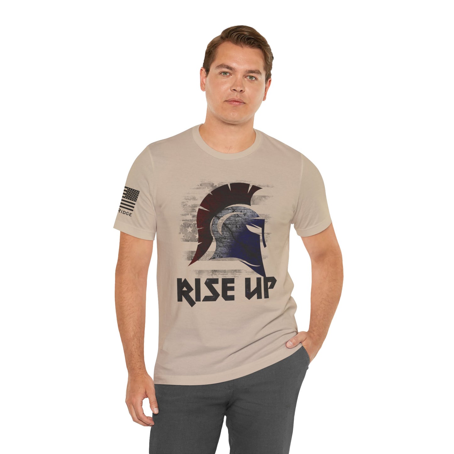 SPARTAN RISE UP T-SHIRT - Black arm logos