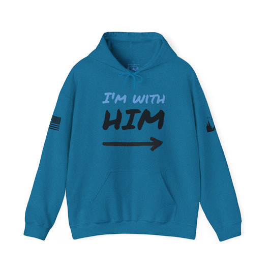 I’m With Him - Light blue arm logos