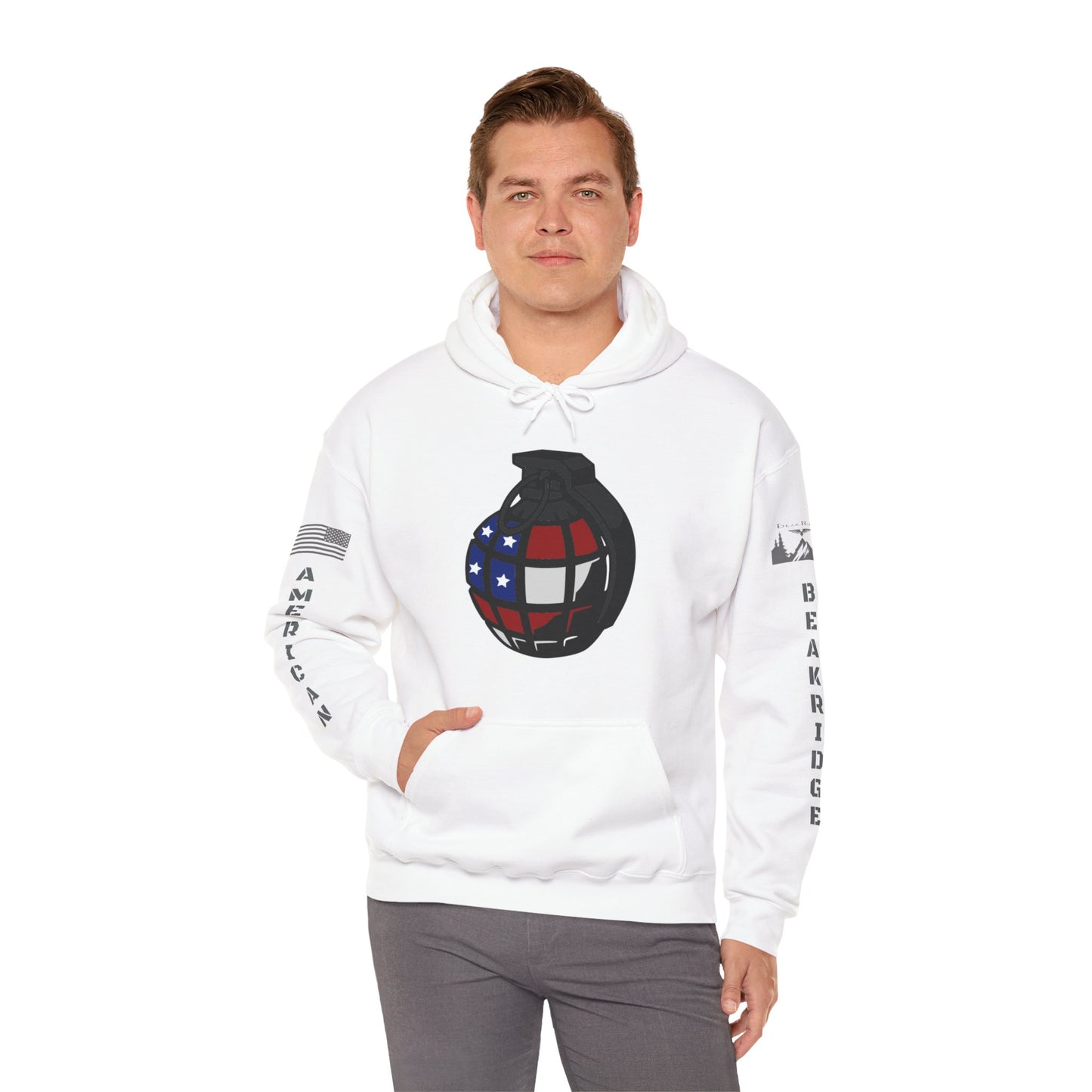 AMERICAN FLAG GRENADE - Full Sleeve Grey Logos - AMERICAN BEAKRIDGE