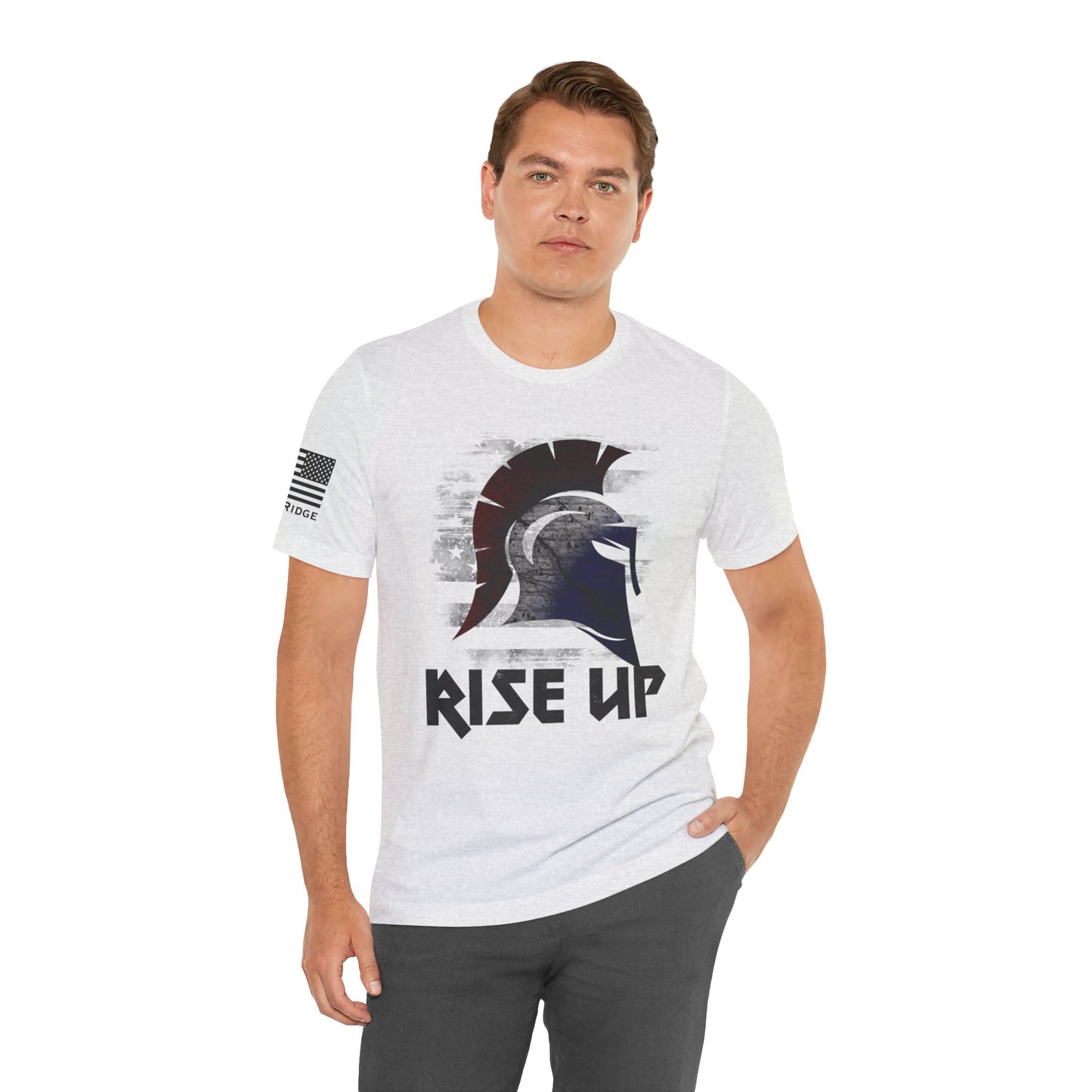 SPARTAN RISE UP T-SHIRT - Black arm logos