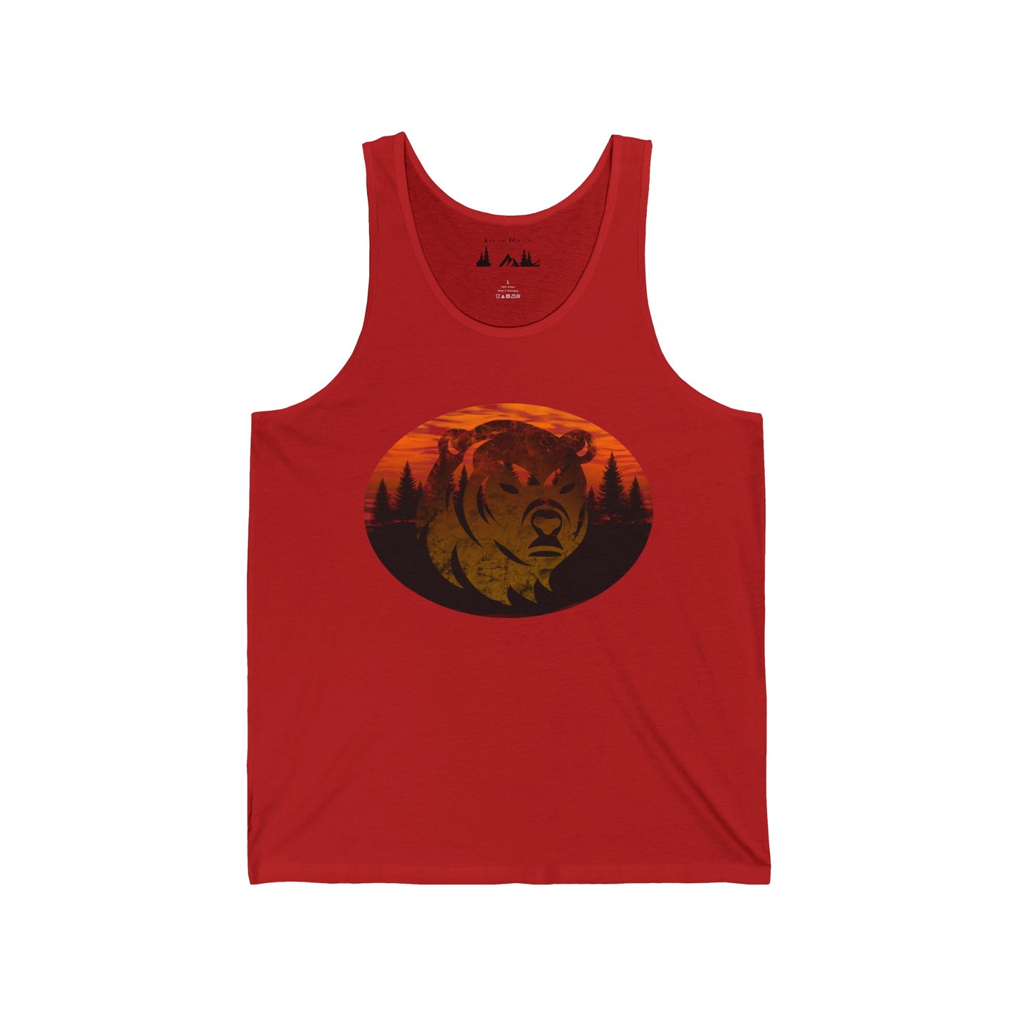 BEAR SUNSET - Unisex Jersey Tank Top