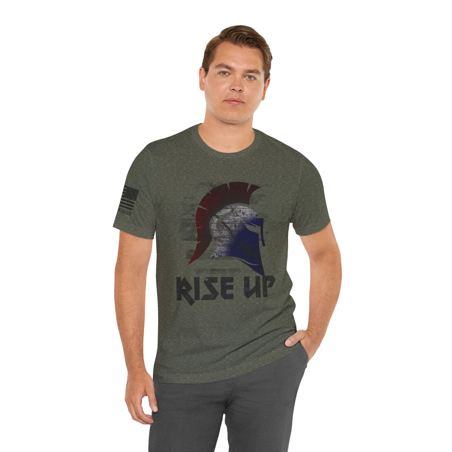 SPARTAN RISE UP T-SHIRT - Black arm logos