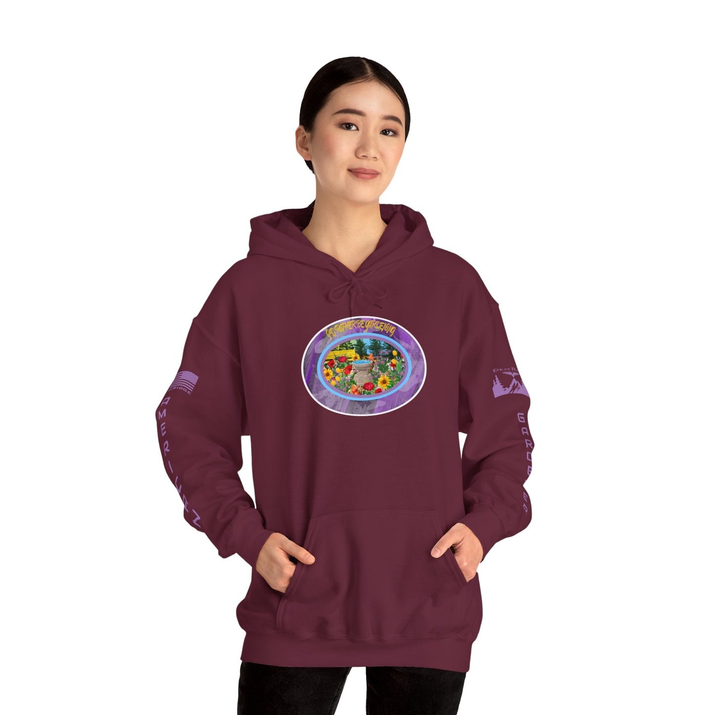 I’D RATHER BE GARDENING HOODIE - American Gardener Arm Logos