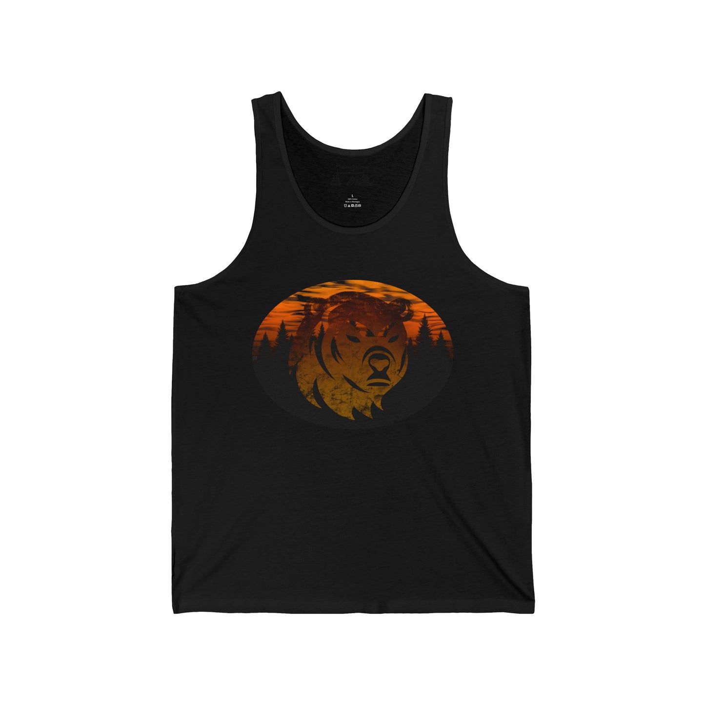 BEAR SUNSET - Unisex Jersey Tank Top