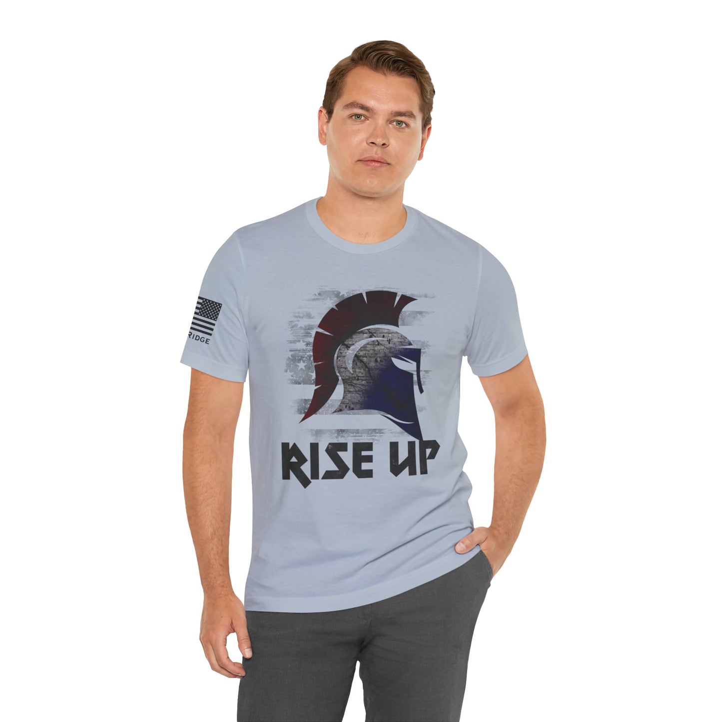 SPARTAN RISE UP T-SHIRT - Black arm logos