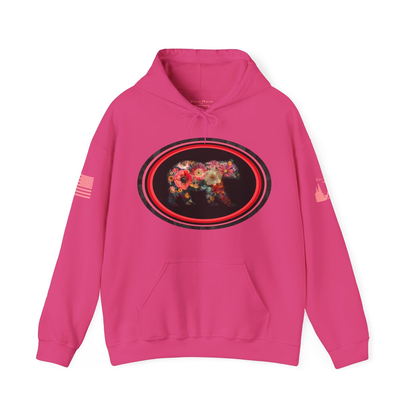 FLOWER BEAR HOODIE - Matching arm logos