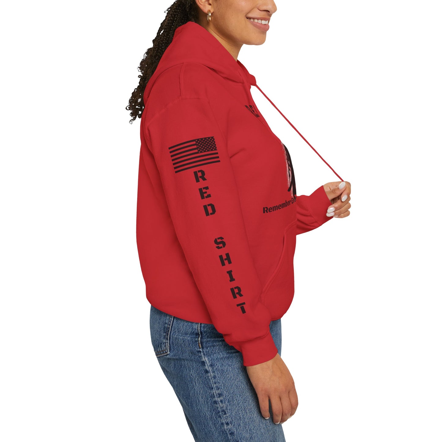 RED SHIRT FRIDAY HOODIE - Full Sleeves Black logos