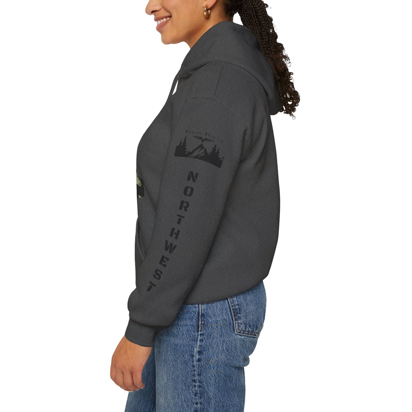 PNW PACIFIC NORTHWEST HOODIE - Full Sleeves Black logos