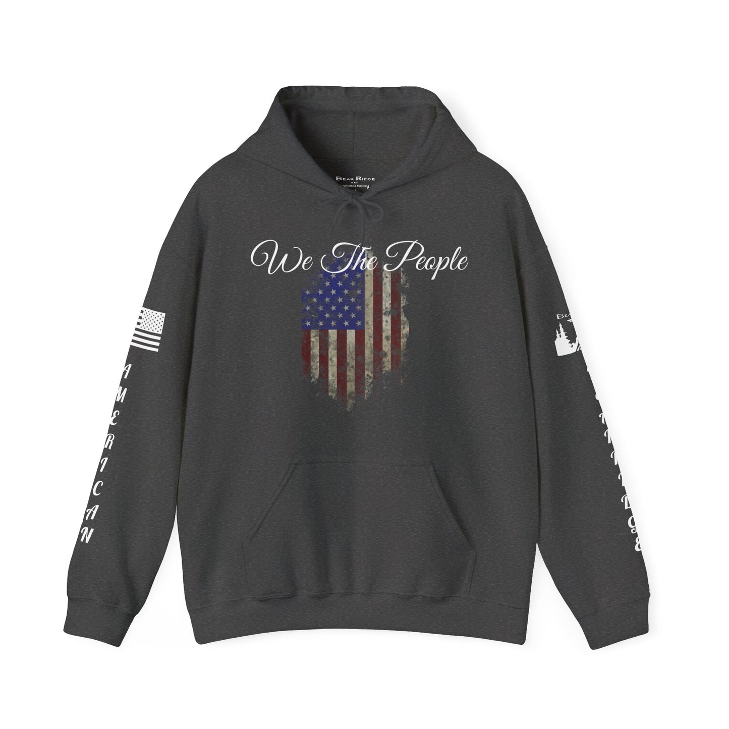 AMERICAN FLAG WE THE PEOPLE HOODIE - Full Sleeves White Logos