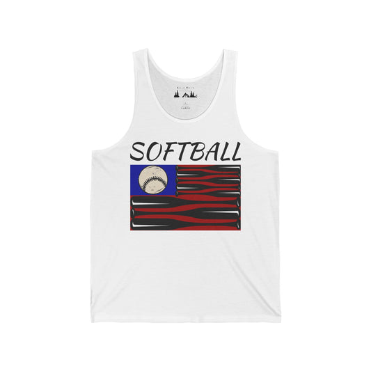 SOFTBALL FLAG - Unisex Jersey Tank Top