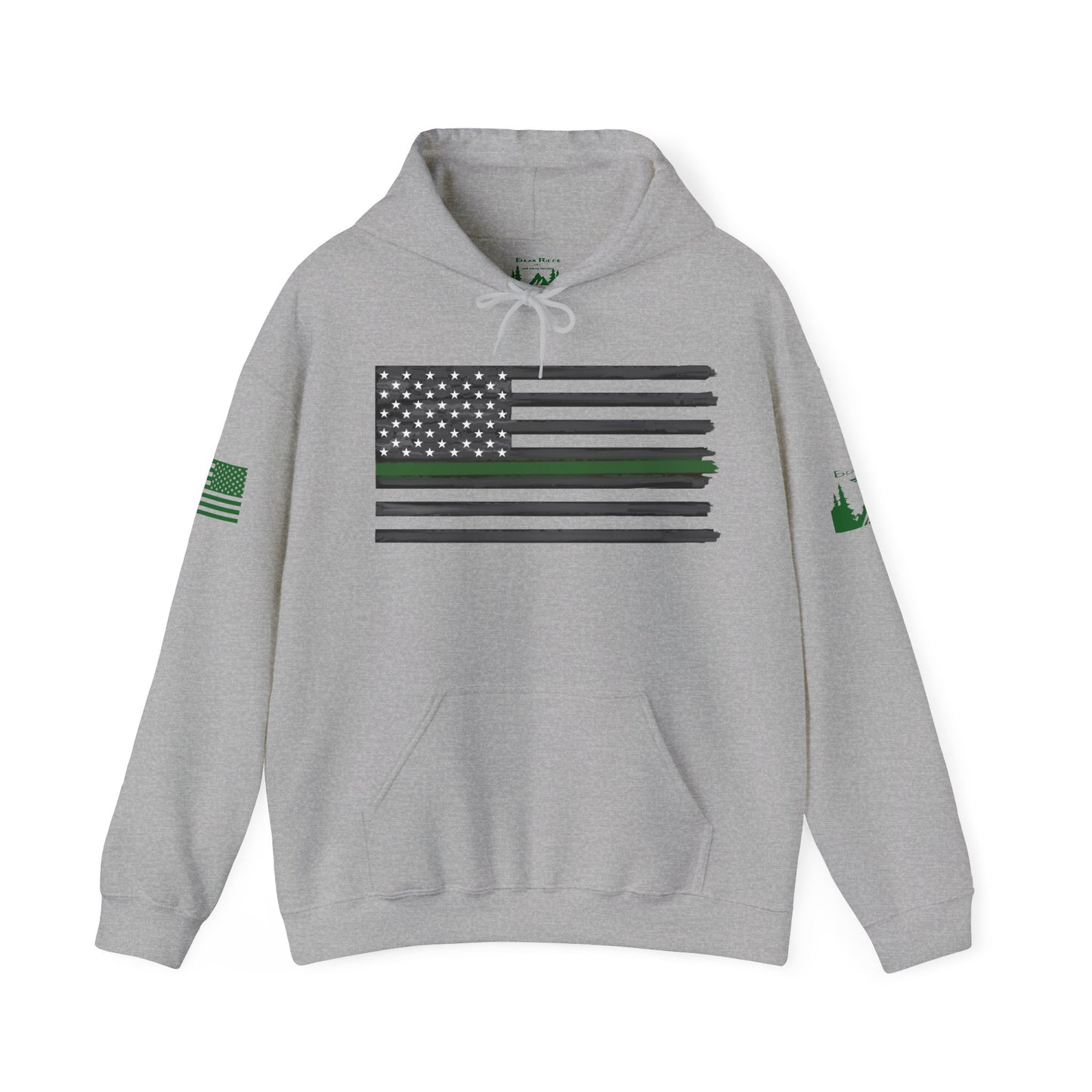 MILITARY FLAG GREEN STRIPE - Green arm logos