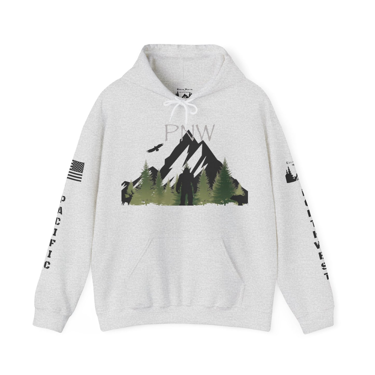 PNW PACIFIC NORTHWEST HOODIE - Full Sleeves Black logos