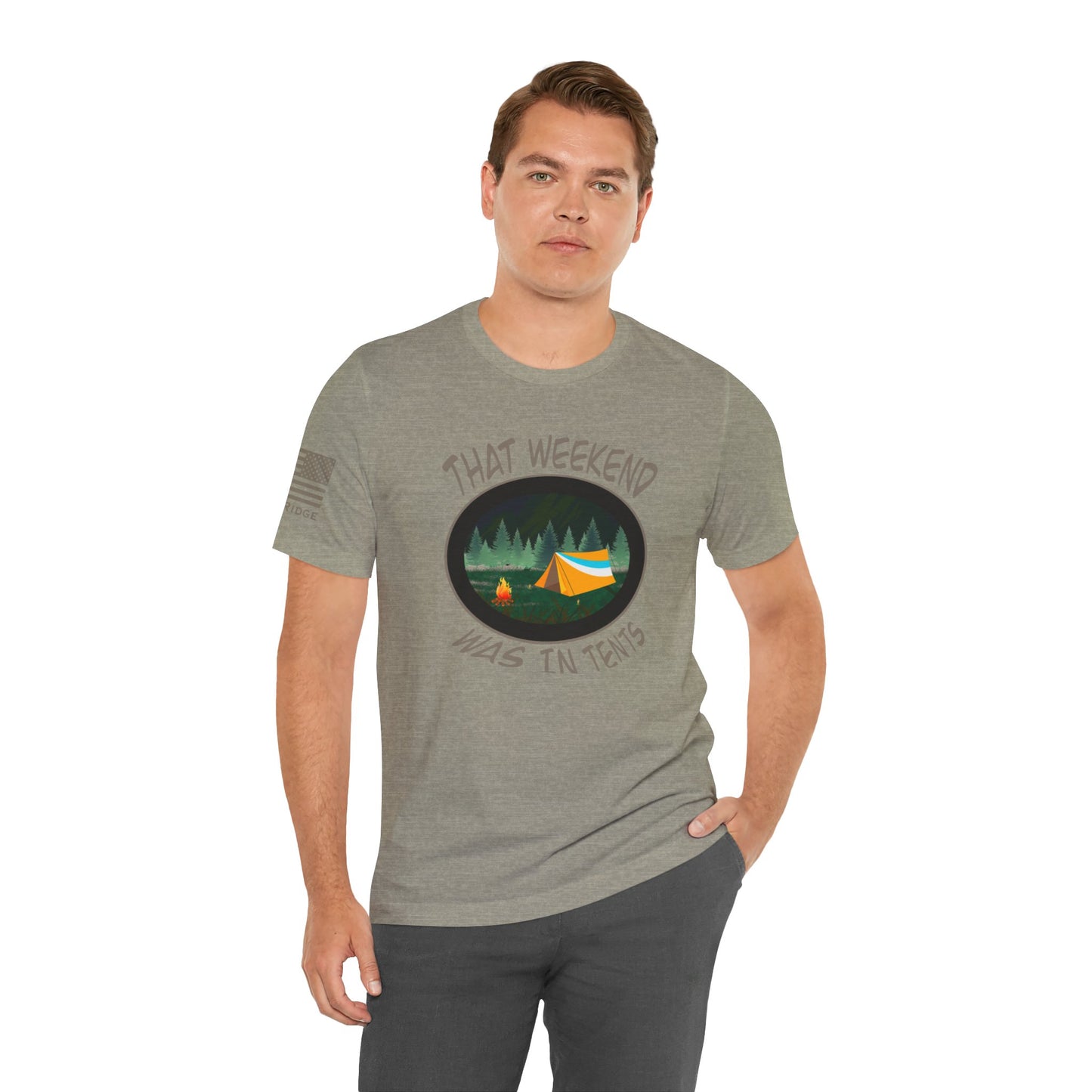 CAMPING IN TENTS T-Shirt - Cream Logos