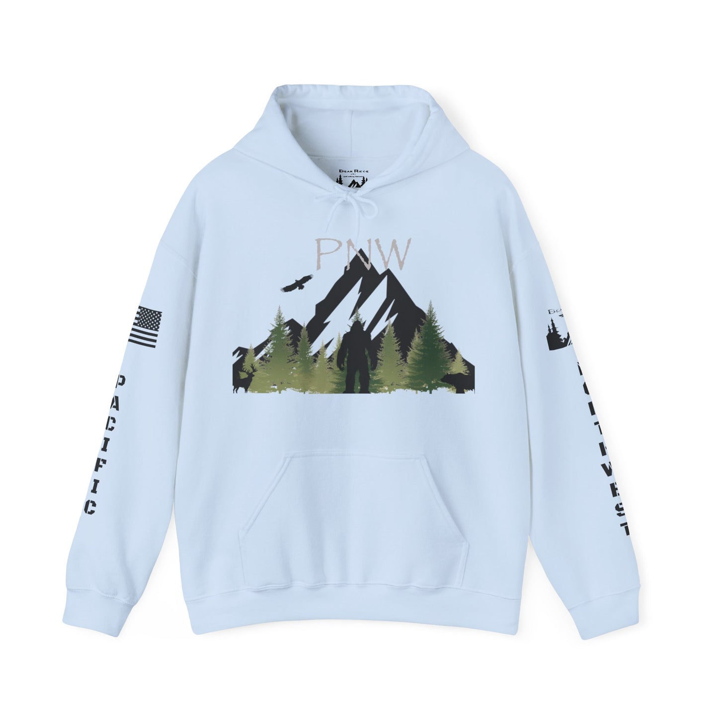 PNW PACIFIC NORTHWEST HOODIE - Full Sleeves Black logos