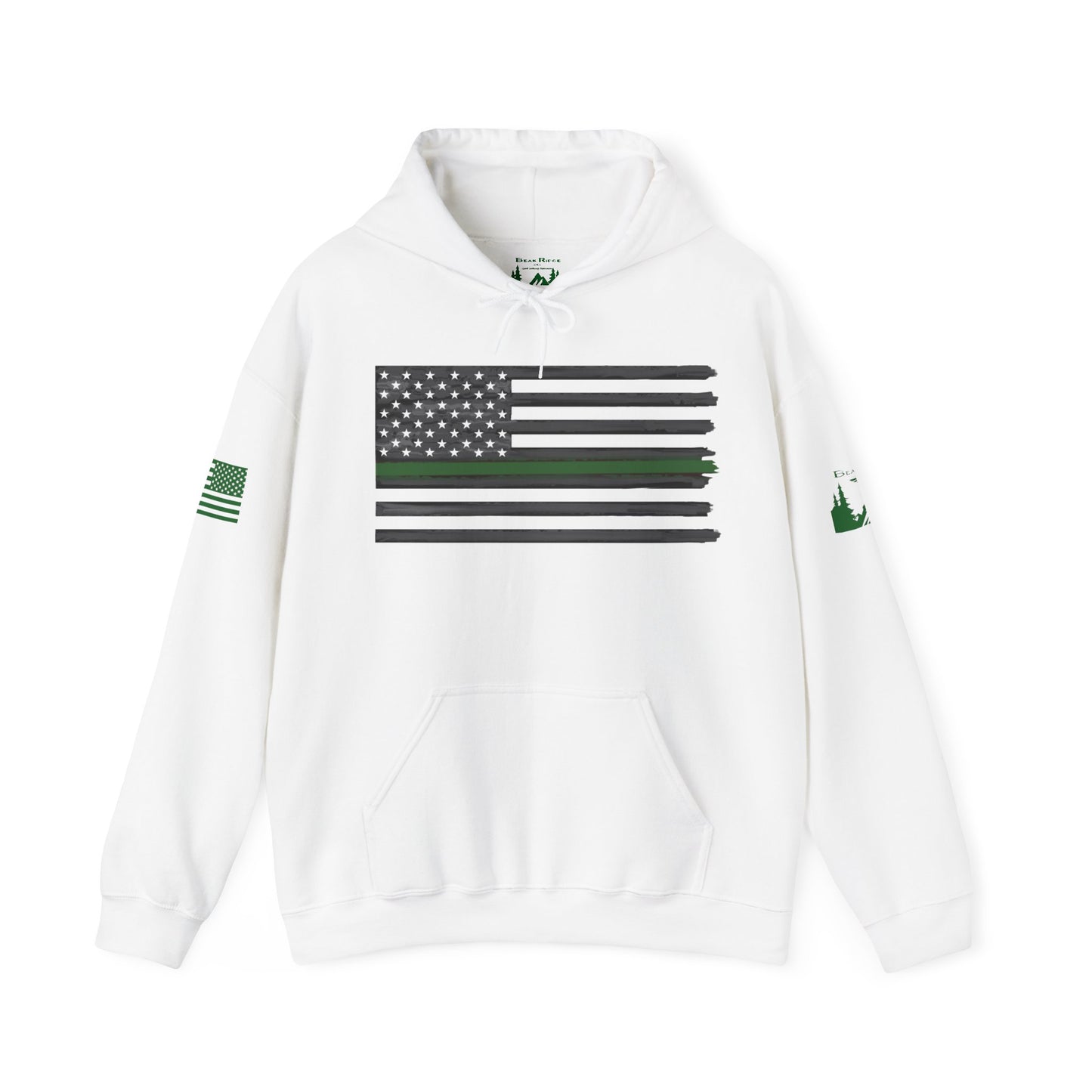 MILITARY FLAG GREEN STRIPE - Green arm logos