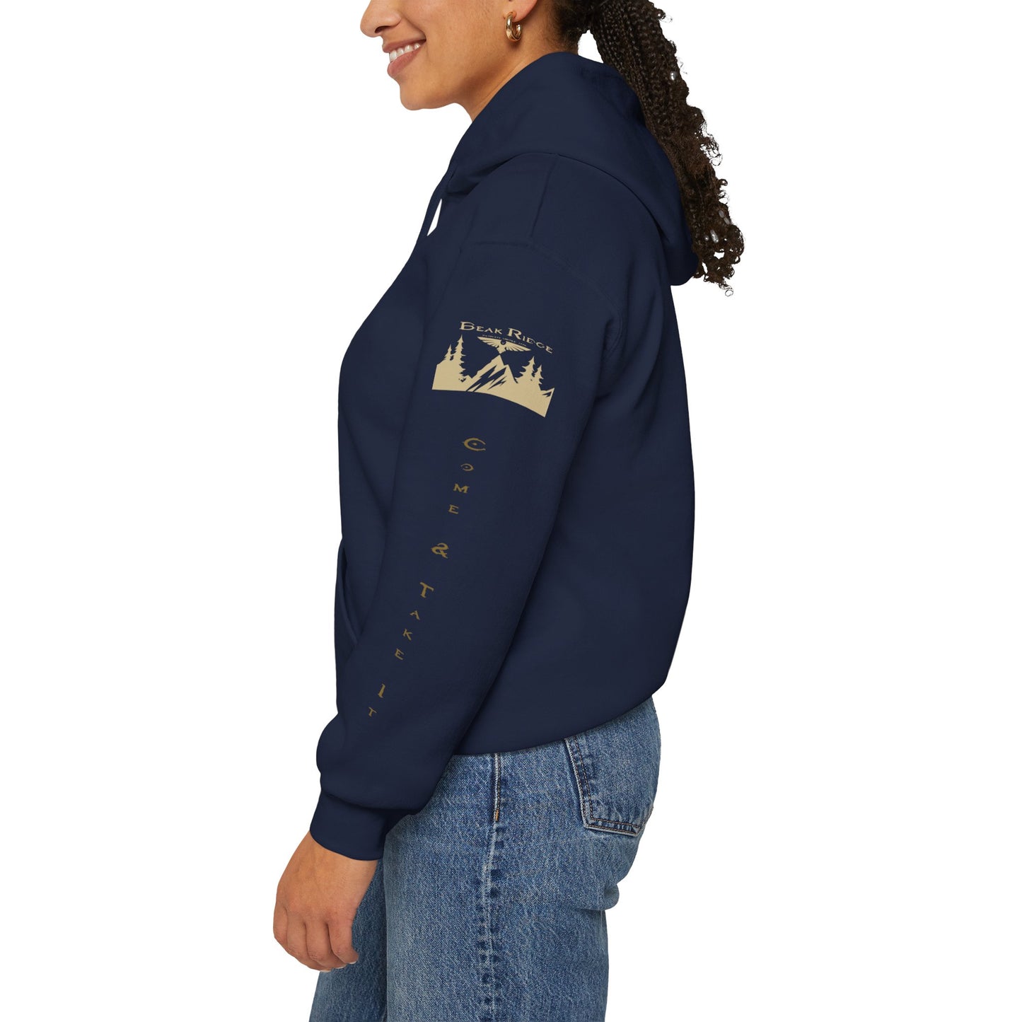 AMERICAN GUN FLAG HOODIE - Full Sleeves Gold Logos