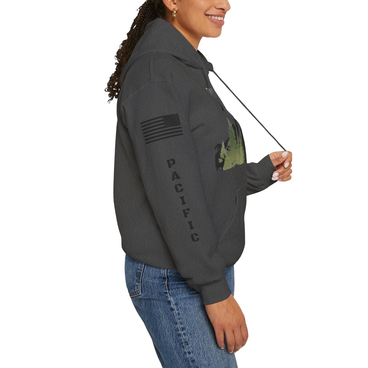 PNW PACIFIC NORTHWEST HOODIE - Full Sleeves Black logos