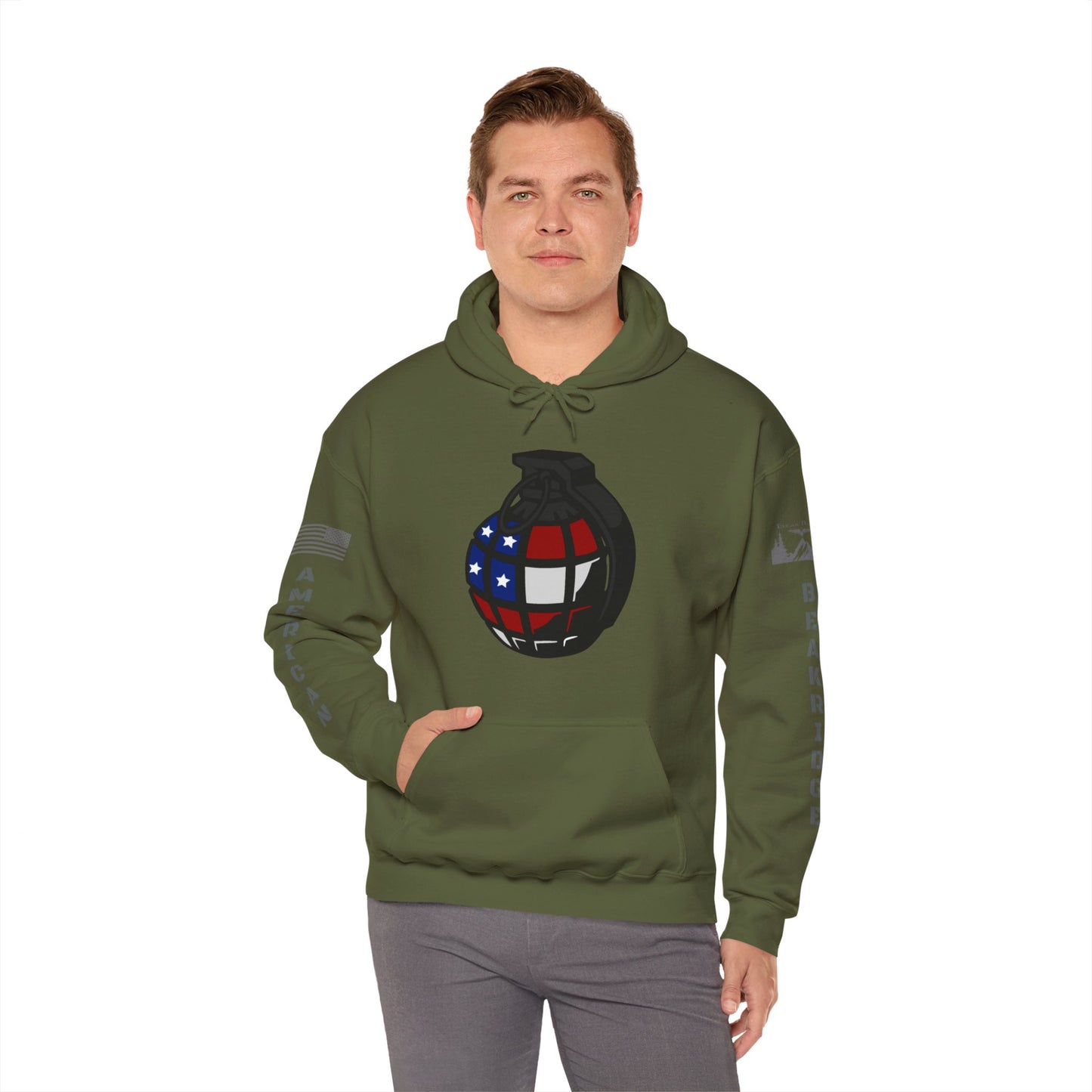 AMERICAN FLAG GRENADE - Full Sleeve Grey Logos - AMERICAN BEAKRIDGE