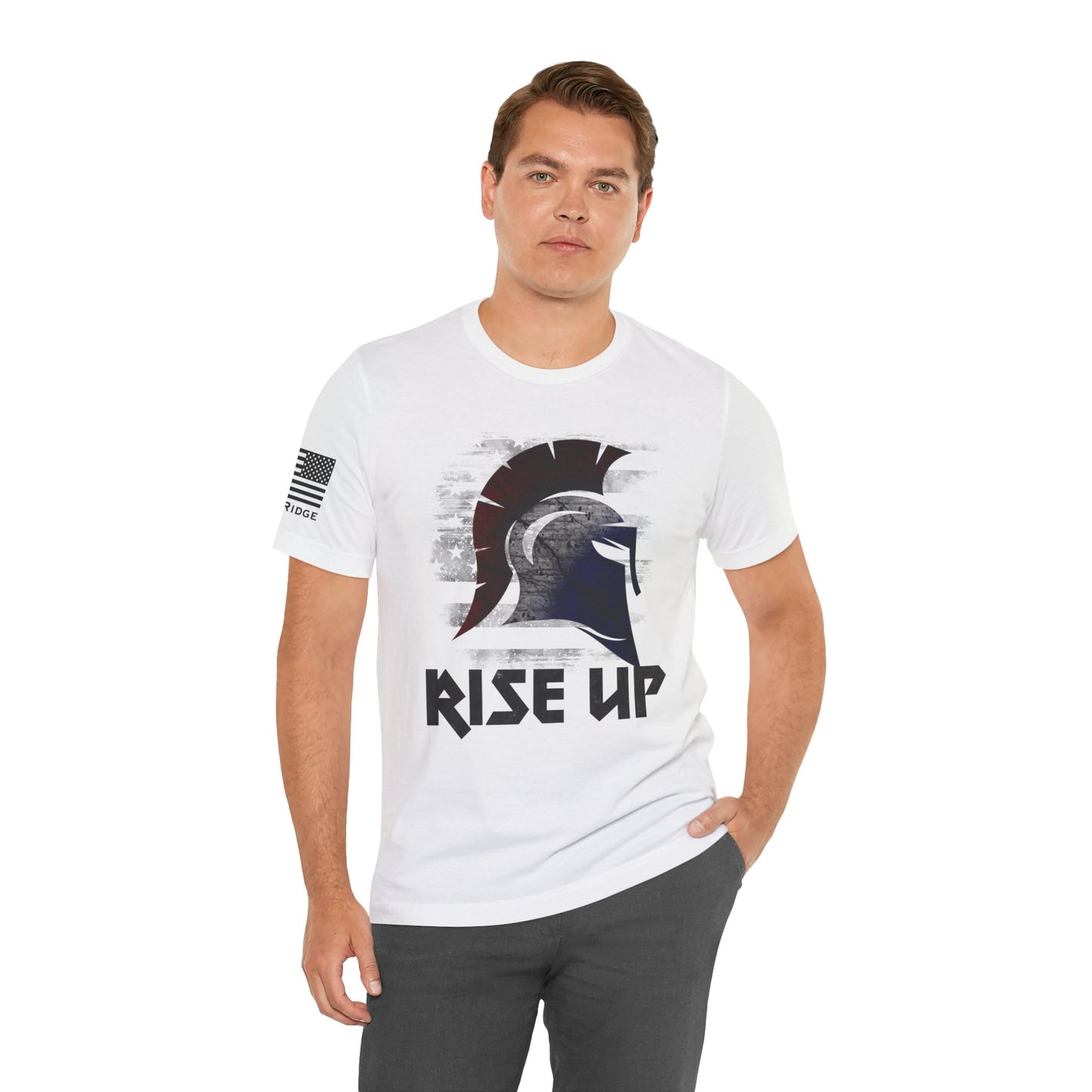 SPARTAN RISE UP T-SHIRT - Black arm logos