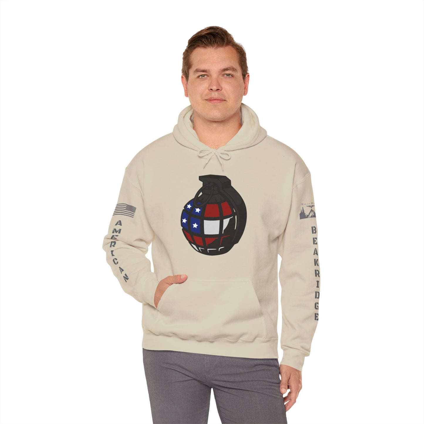 AMERICAN FLAG GRENADE - Full Sleeve Grey Logos - AMERICAN BEAKRIDGE