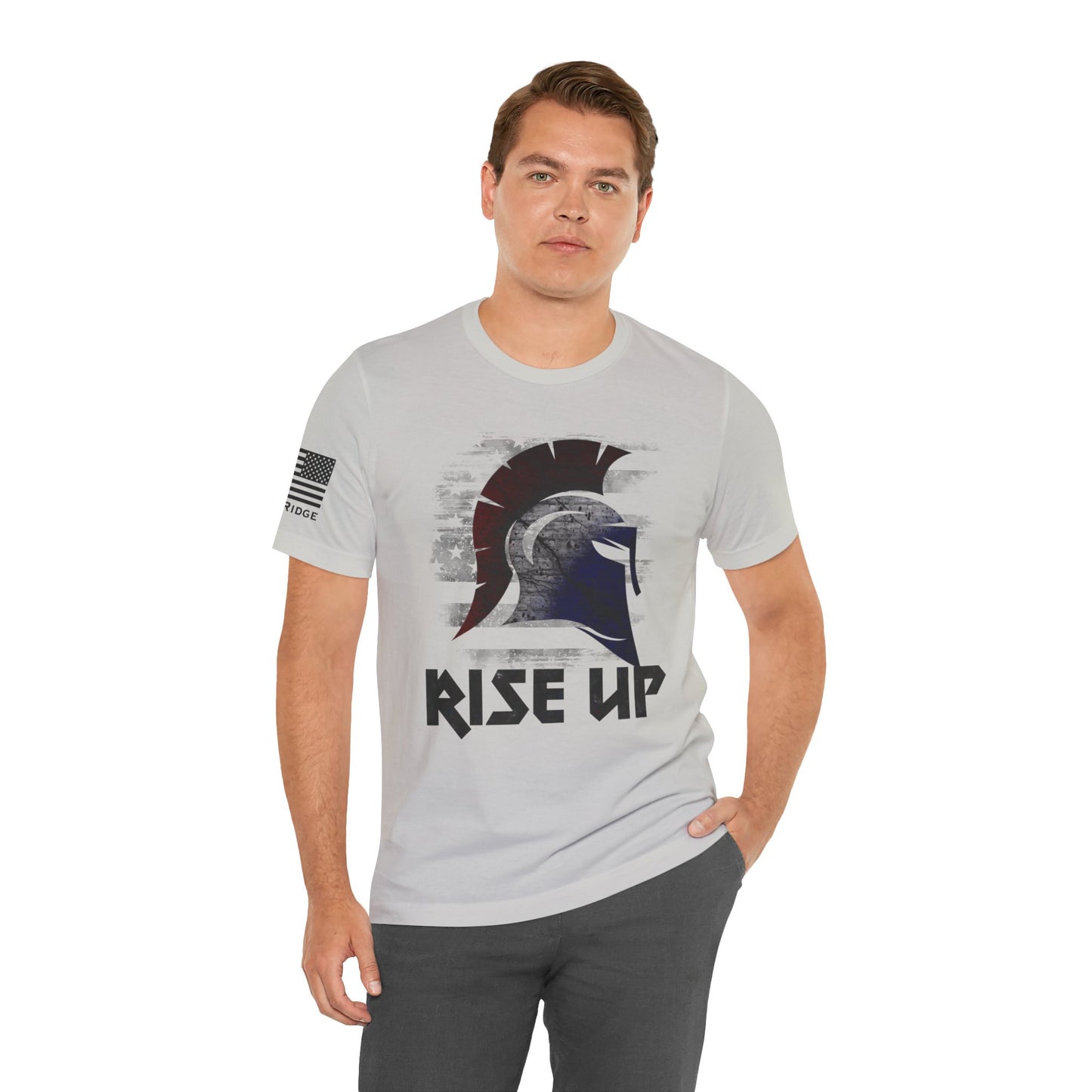 SPARTAN RISE UP T-SHIRT - Black arm logos