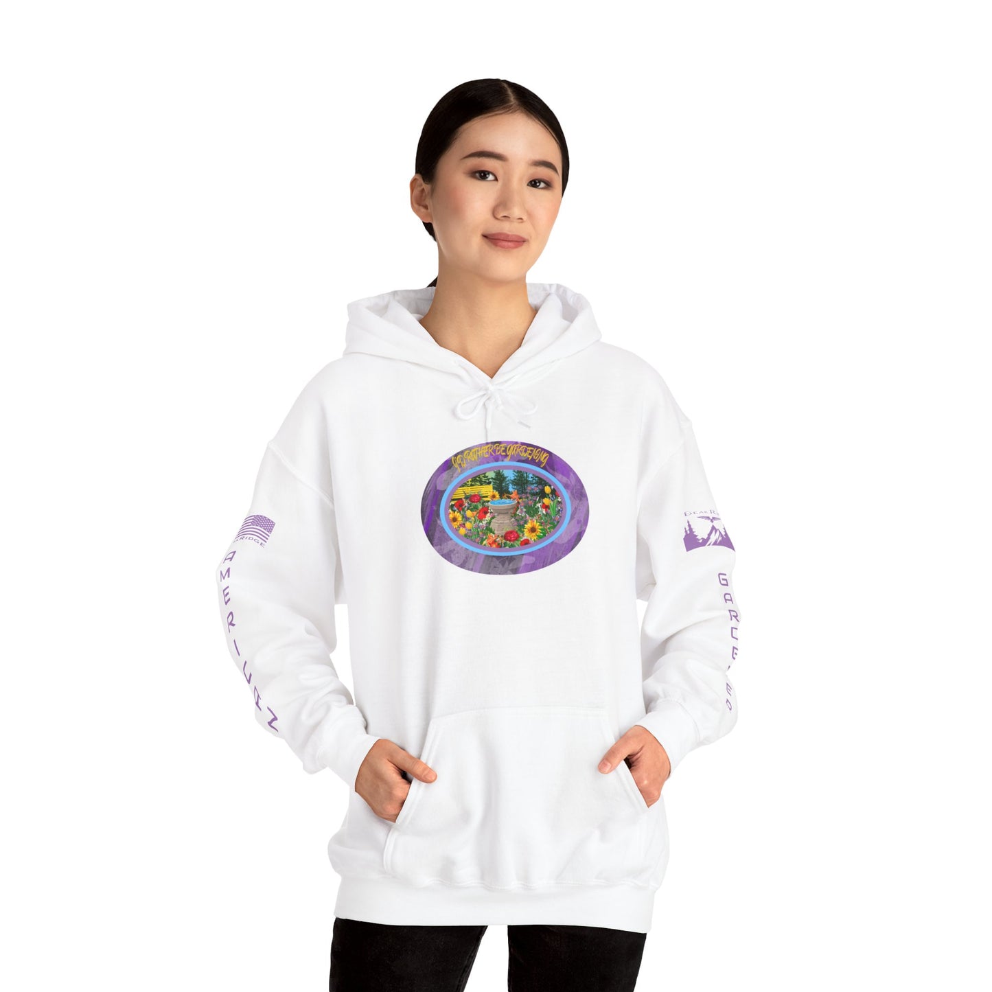 I’D RATHER BE GARDENING HOODIE - American Gardener Arm Logos