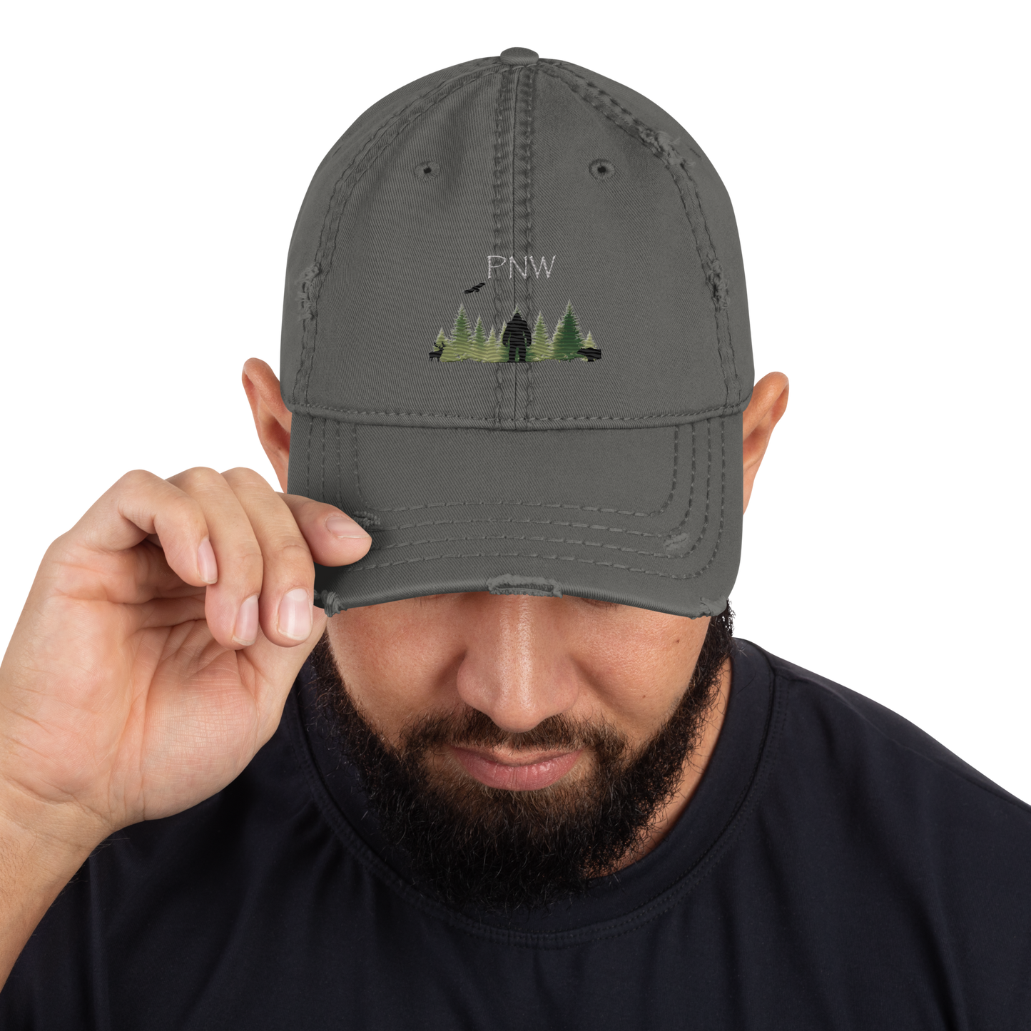 PNW BIG FOOT Distressed Dad Hat