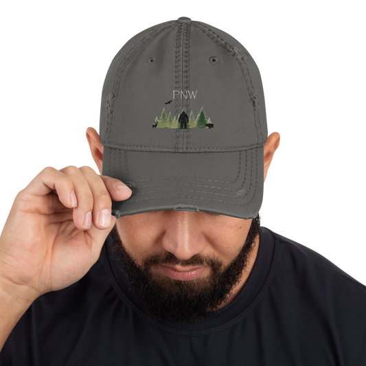 PNW BIG FOOT Distressed Dad Hat