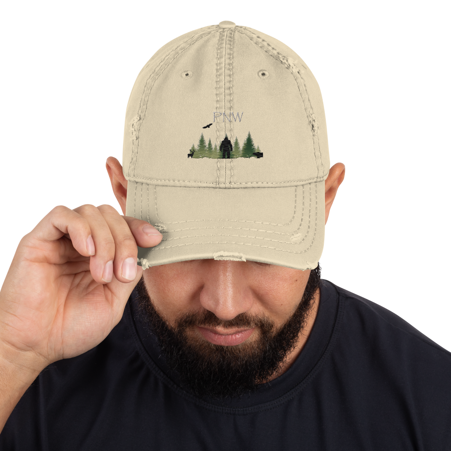 PNW BIG FOOT Distressed Dad Hat