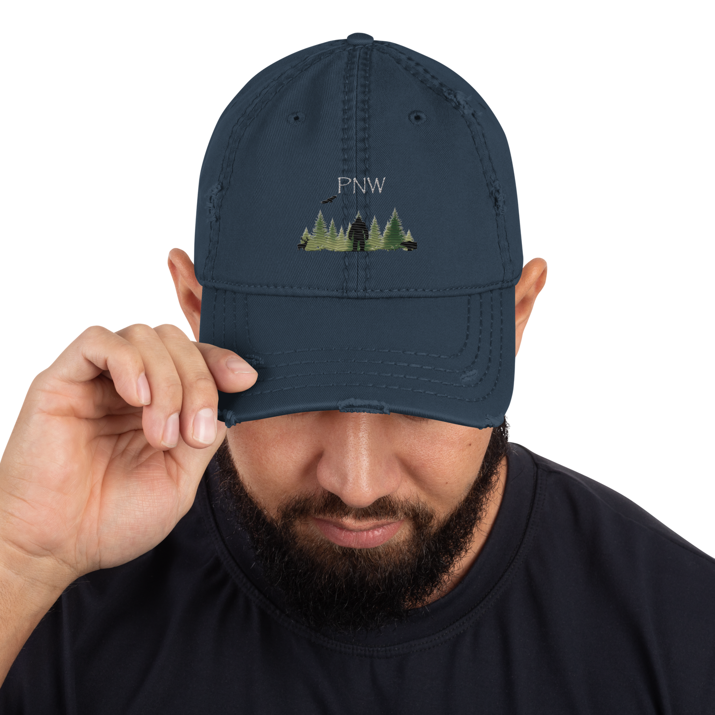 PNW BIG FOOT Distressed Dad Hat