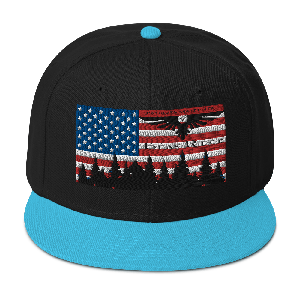 American Flag w/Scenery Snapback Hat