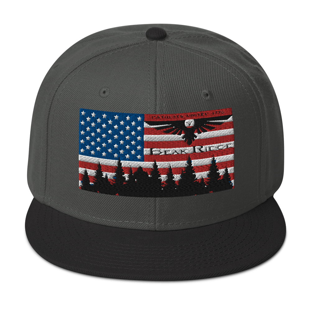 American Flag w/Scenery Snapback Hat