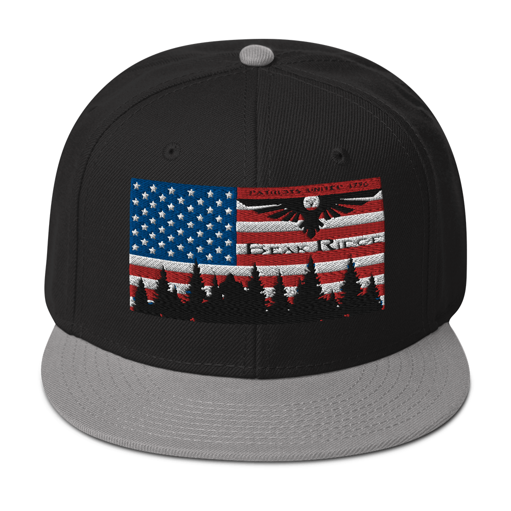 American Flag w/Scenery Snapback Hat